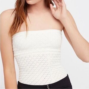 Free People White Strapless Blouse